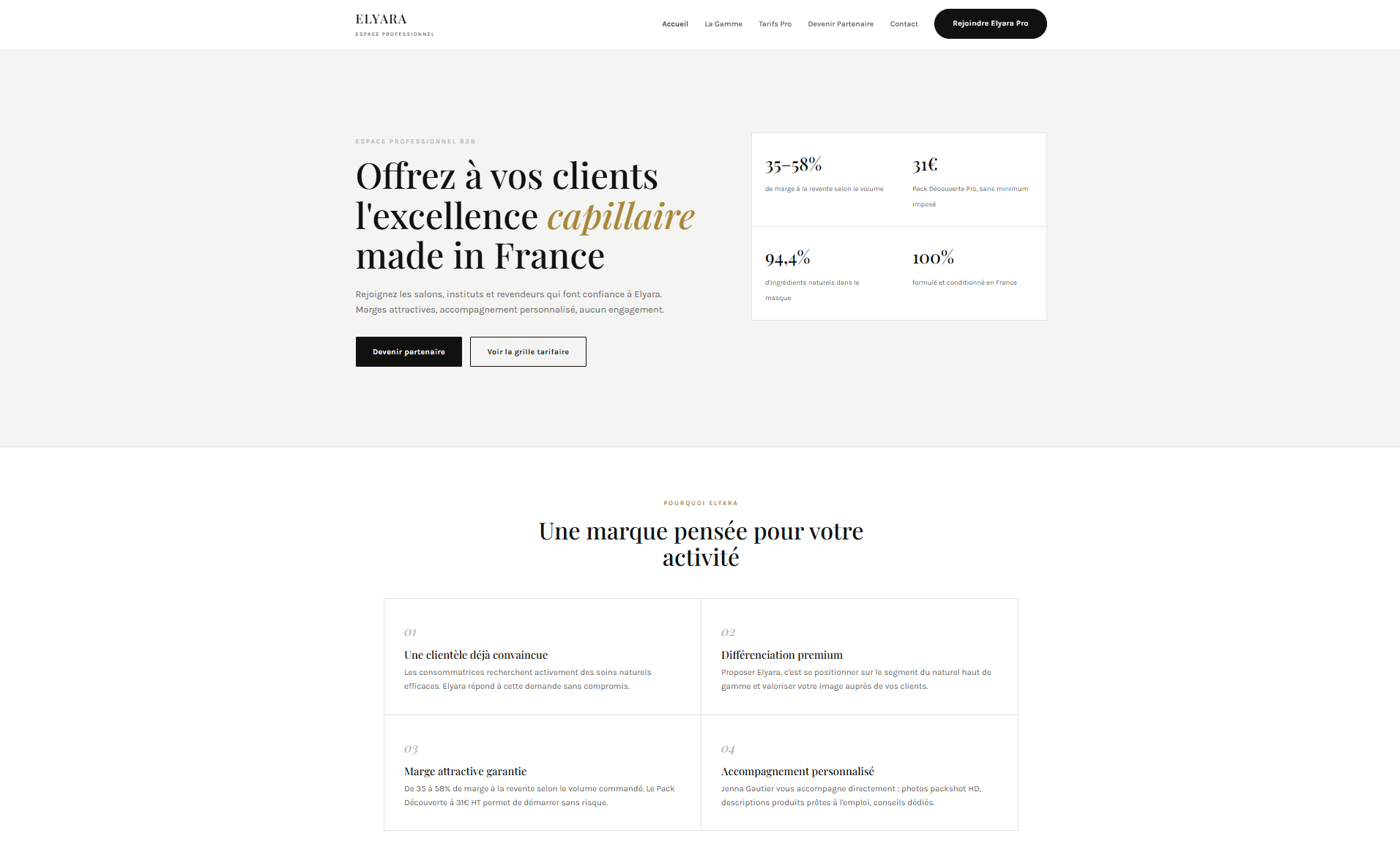 Elyara Pro - Espace professionnel B2B